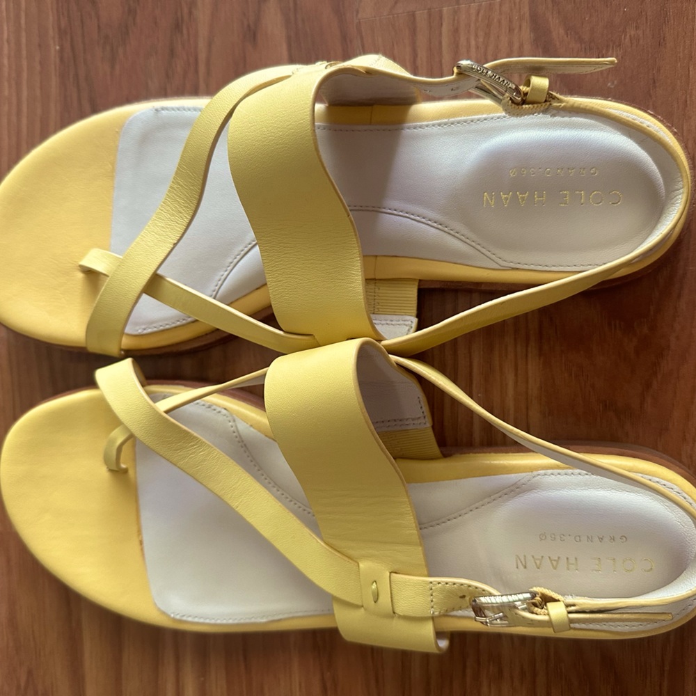 Like new yellow Cole Haan sandals. Size 8.5